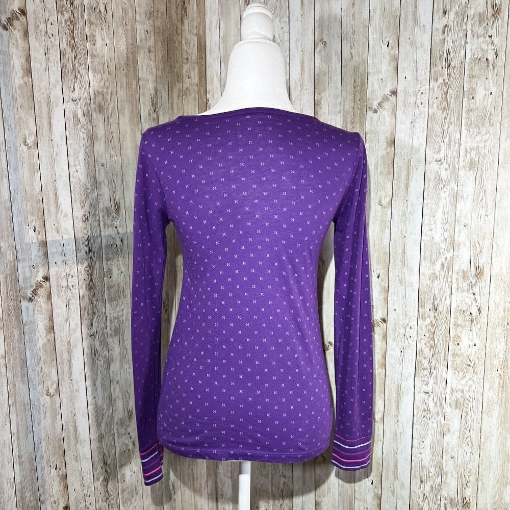 Women's Hurley Graphic Long Sleeve Tee | Purple | Size Small | Scoop Neck Top - Picture 4 of 10